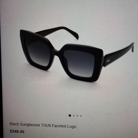 Tous Accessories - TOUS Black Oversized Square Sunglasses with Gradient Lenses